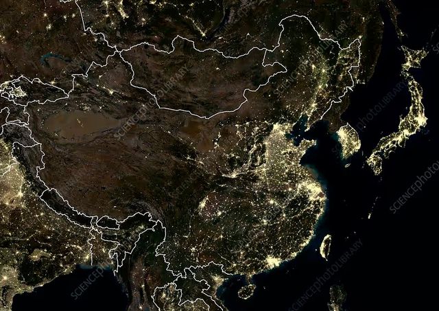 China Nighttime Image